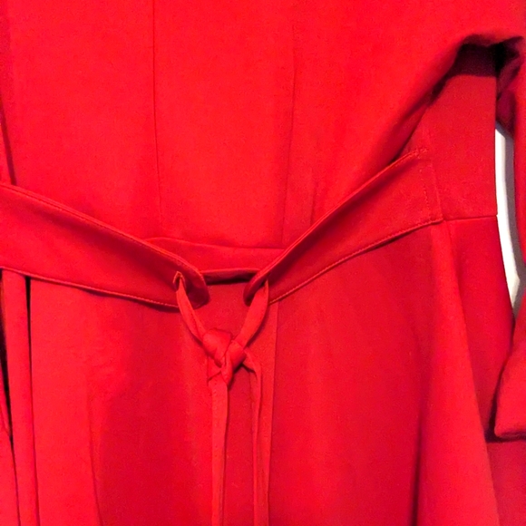 Elegant Red Dress Coat - Picture 7 of 9